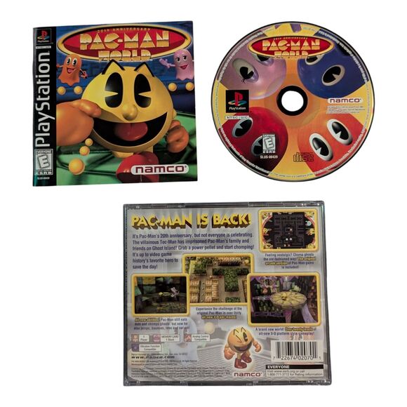 Pac-Man World: 20th Anniversary PS1 Black Label. CIB w Manual & Reg Card. Works - Picture 1 of 4